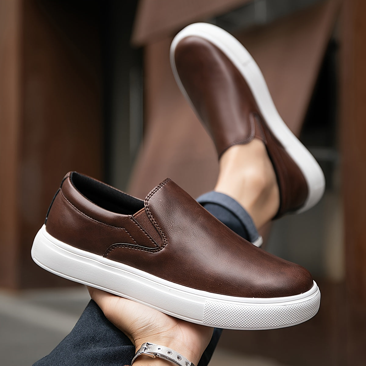 Casual Leather Slip-On Shoes