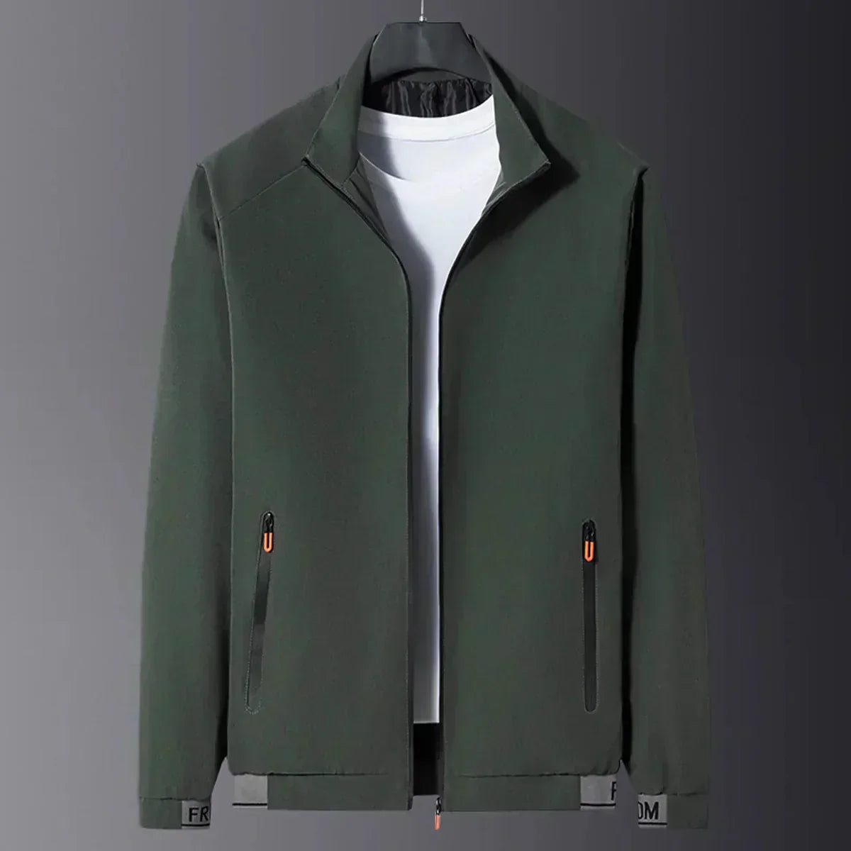 Mateo - winddichte schwarze Herren-Zwischenjacke mit Stehkragen