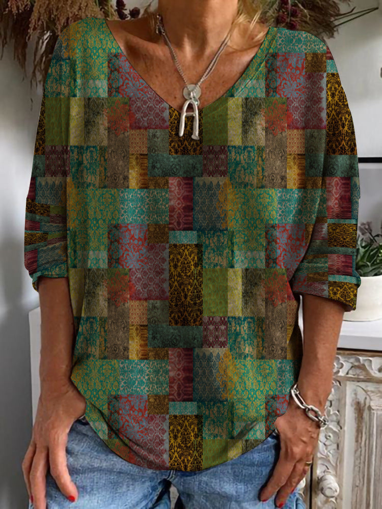 Damen Plus-Size Print Tops – Elegante Muster in L–XXXL