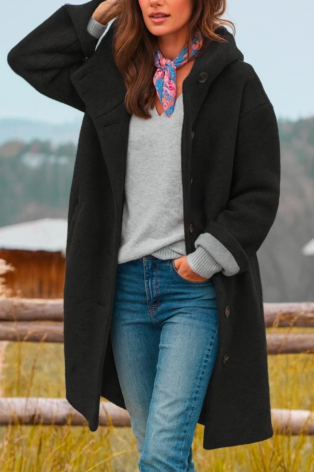 Amelie- Stilvolle lange Winterjacke