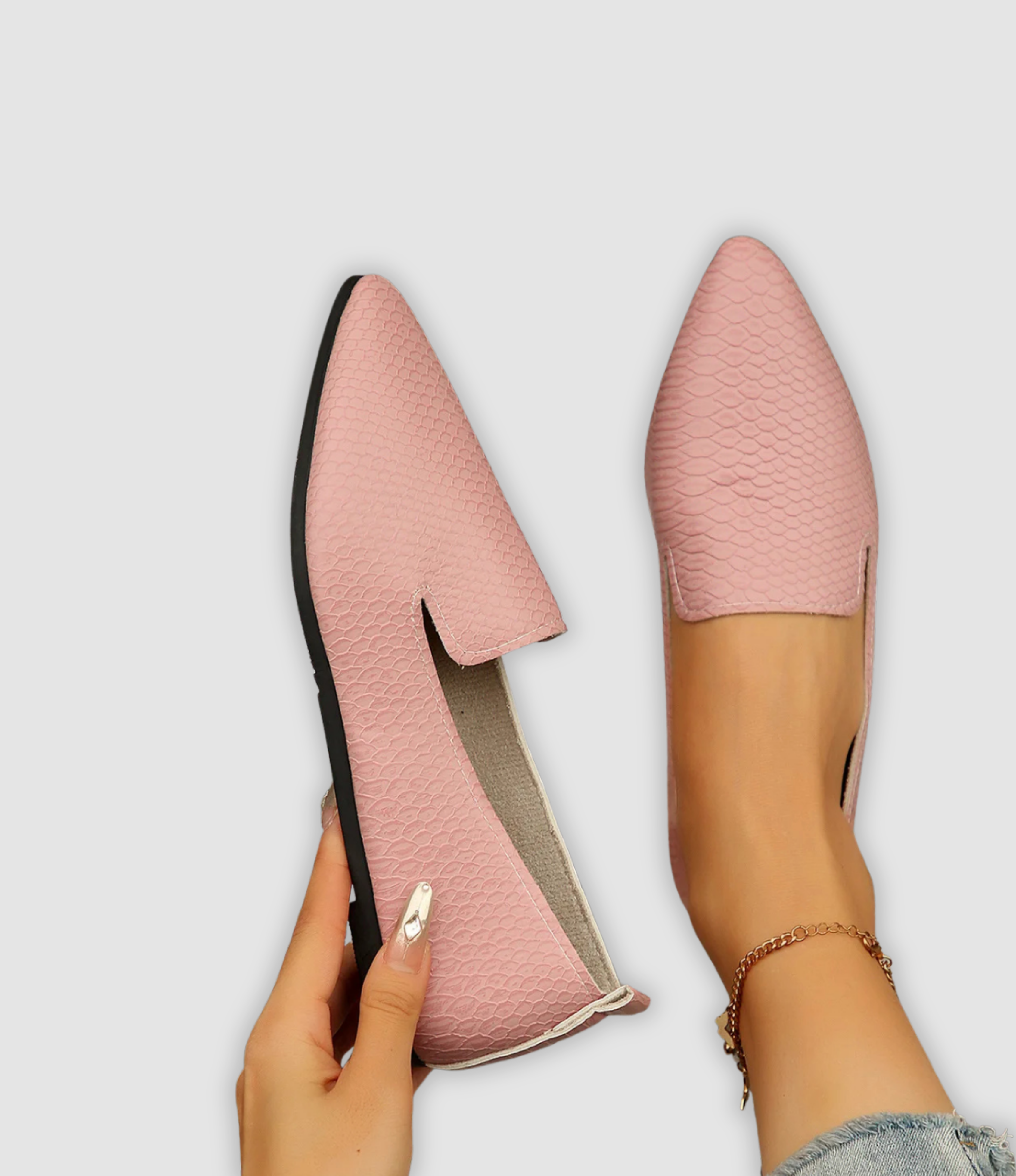 Rowan - Vintage Leder-Loafers mit spitzer Zehenpartie