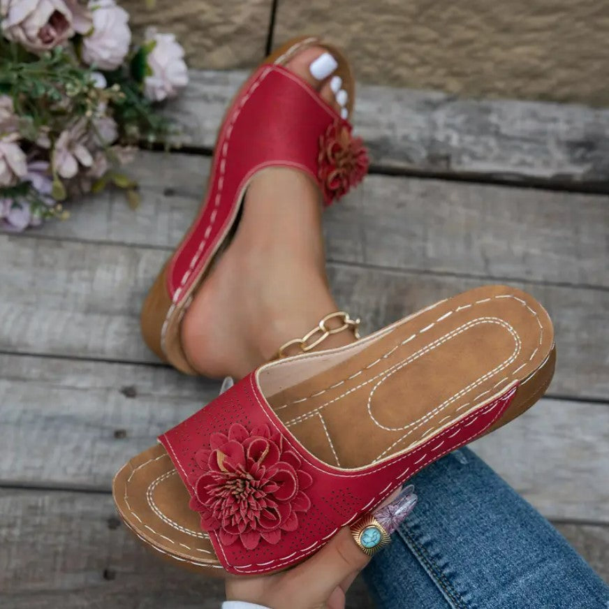 Flora | Orthopädische Sandalen mit Blumenmotiv