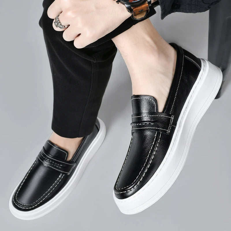 Slip-On Leather Boat Shoes