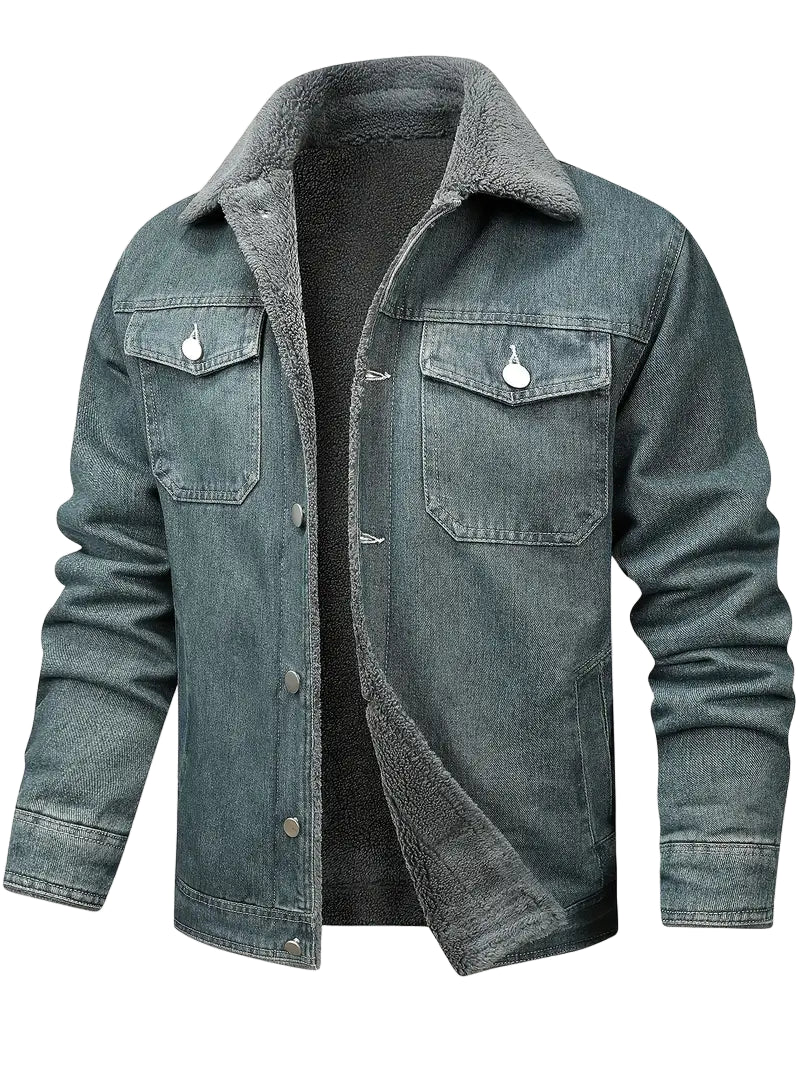 Geoffroy – Vintage-Denimjacke mit Fleecefutter