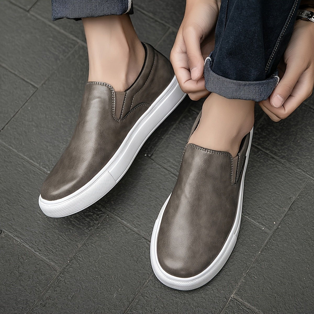 Casual Leather Slip-On Shoes