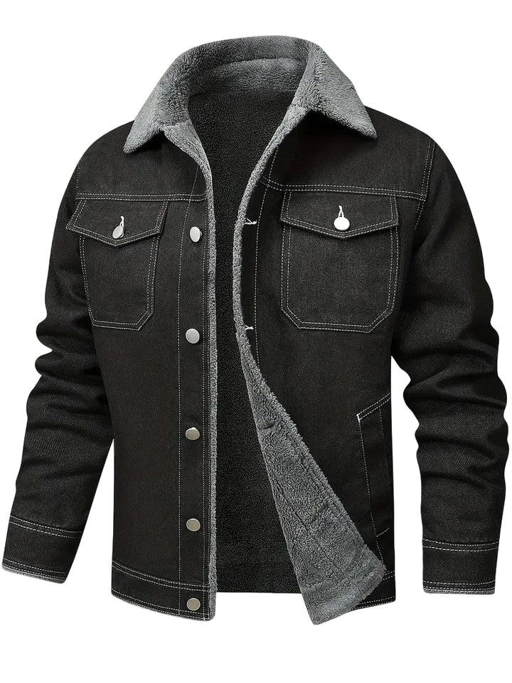 Geoffroy – Vintage-Denimjacke mit Fleecefutter