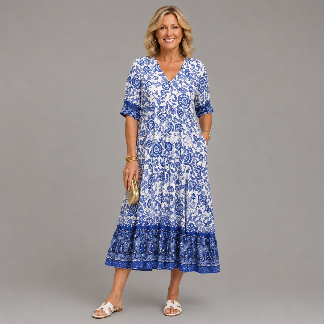 Keisha | Anmutiger V-Ausschnitt Floral