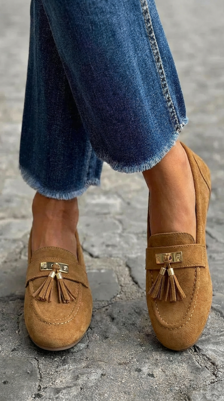 Racheli™ | Klassische Loafer aus Wildleder mit Quasten