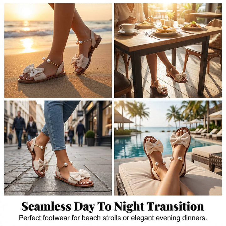 Alvilde – Sandalen mit Schleife und Perlen
