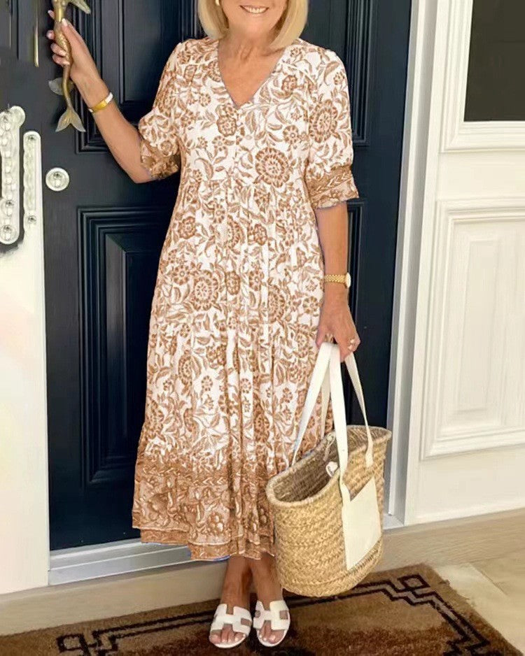 Candice | Elegantes Oberteil mit V-Ausschnitt und Blumenmuster