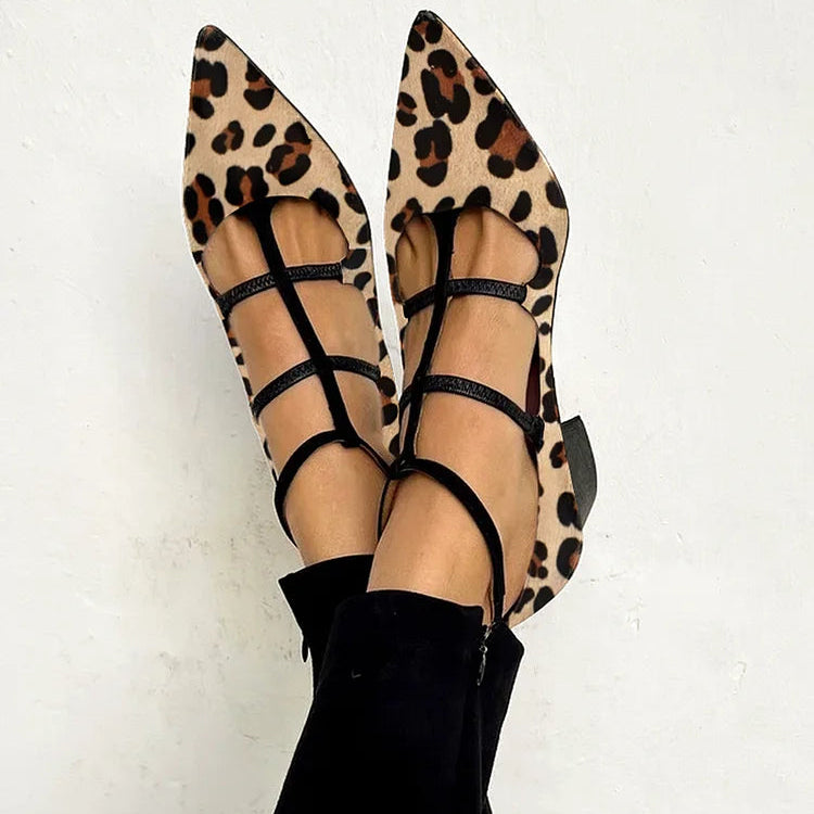 Bridget - Hochhackige Schuhe mit Leopard-Riemen