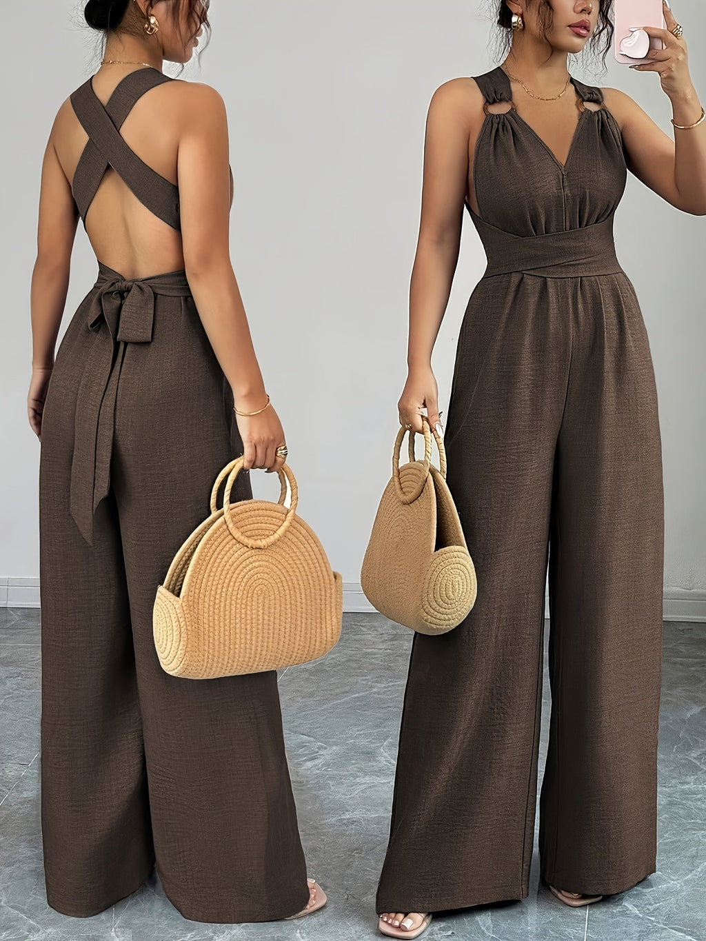 Emily | Eleganter Jumpsuit aus Leinen und Baumwolle