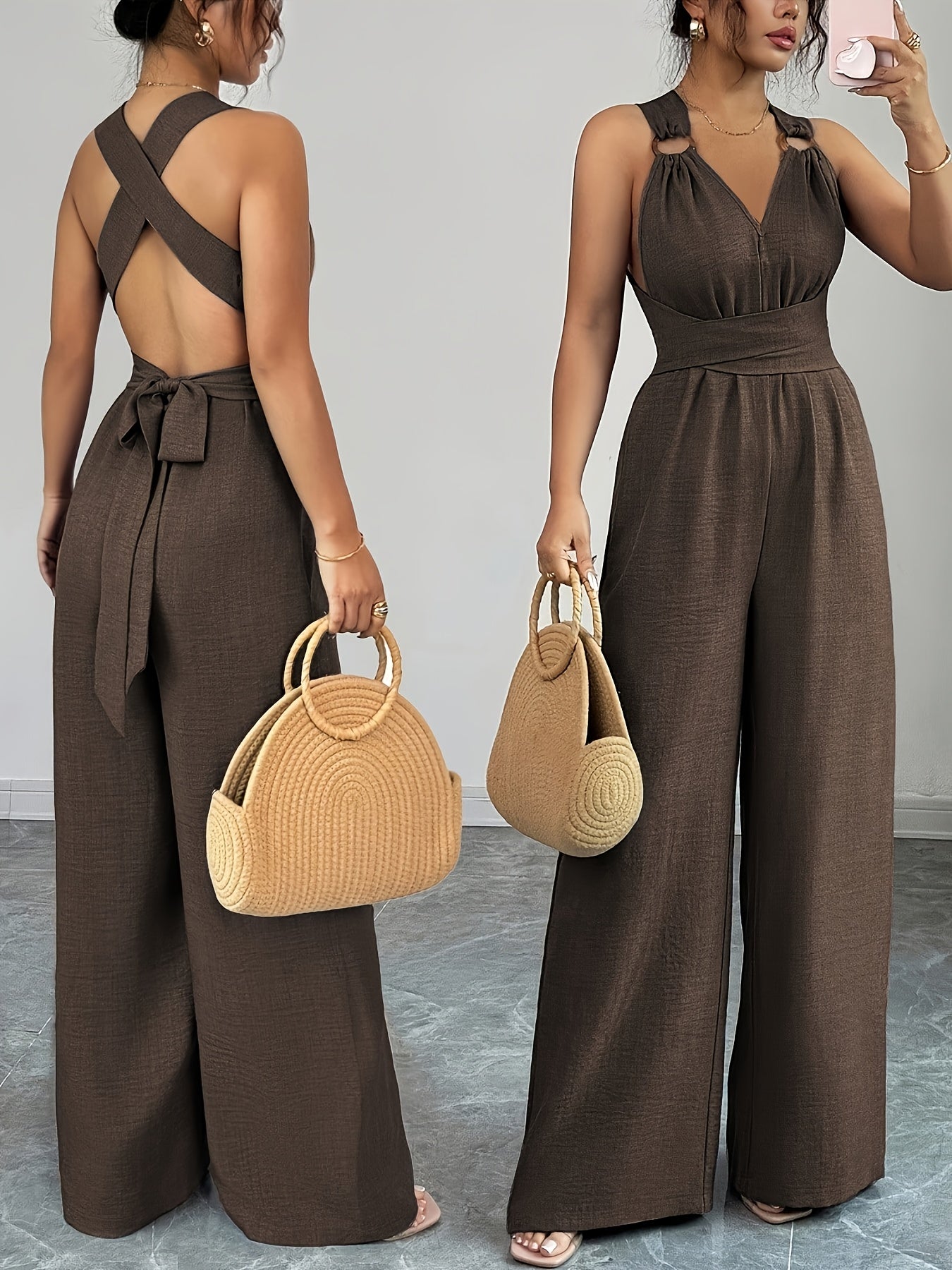 Emily | Eleganter Jumpsuit aus Leinen und Baumwolle
