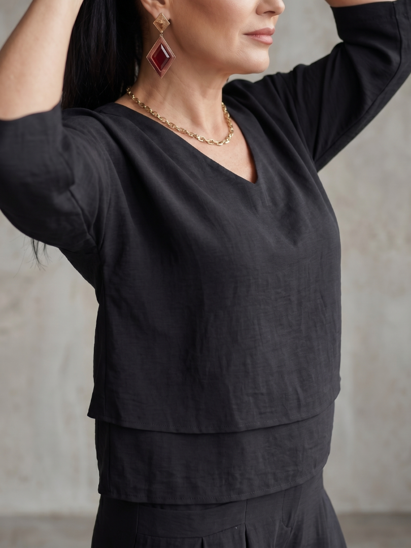 River | Set aus mehrlagigem Oberteil und Hose mit weitem Bein