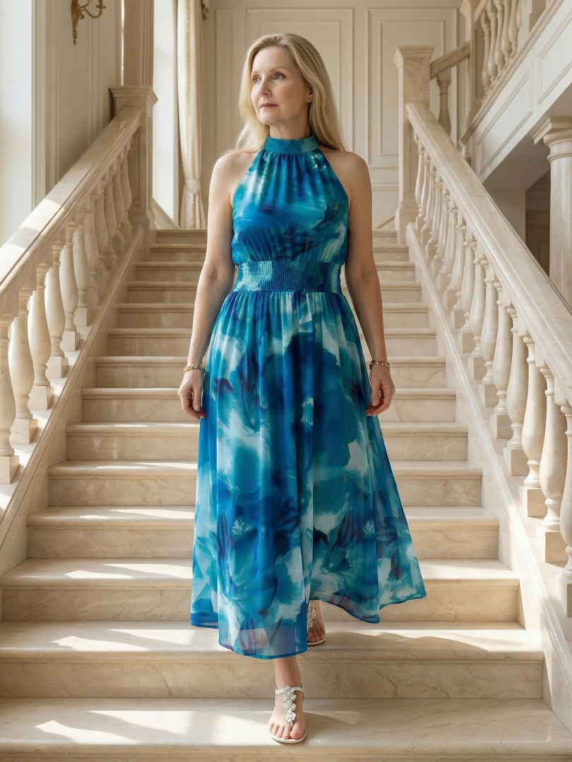 Sylin | Gerafftes Midikleid mit Halfter