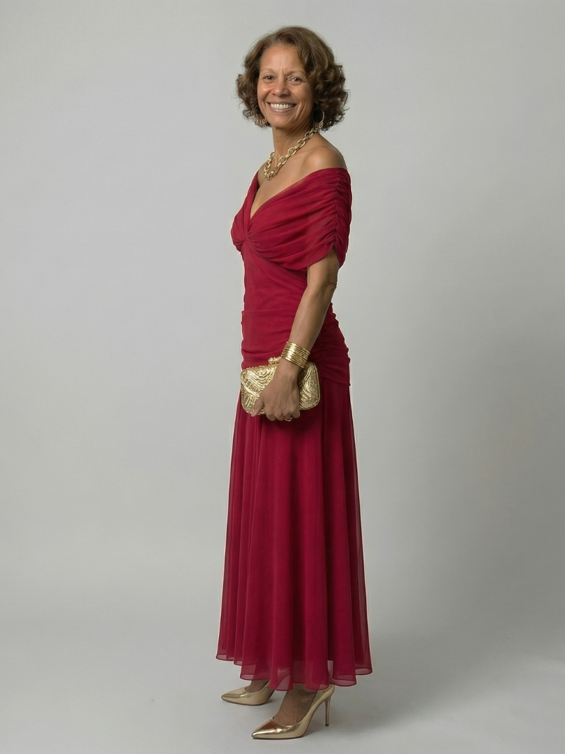Calen | Off-Shoulder-Midi-Kleider mit fließendem Schnitt