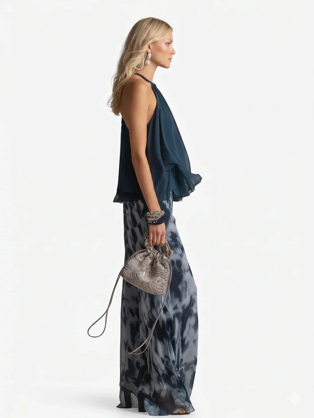 Eleganter zweiteiliger Chiffonanzug