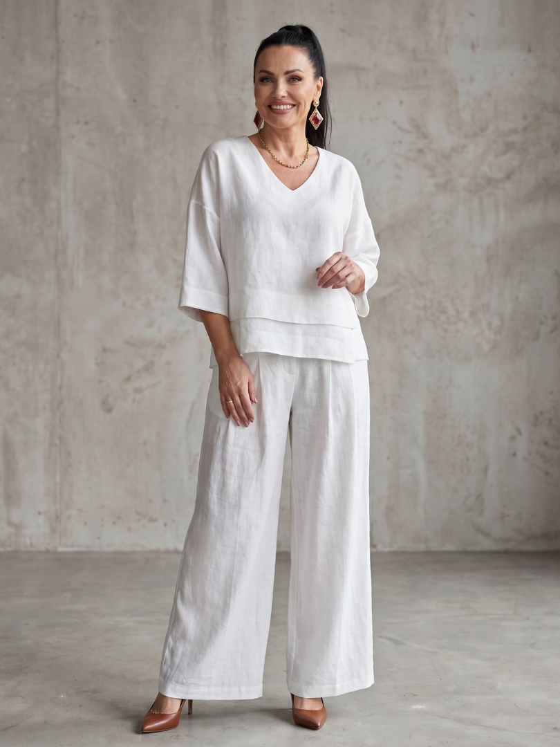 River | Set aus mehrlagigem Oberteil und Hose mit weitem Bein