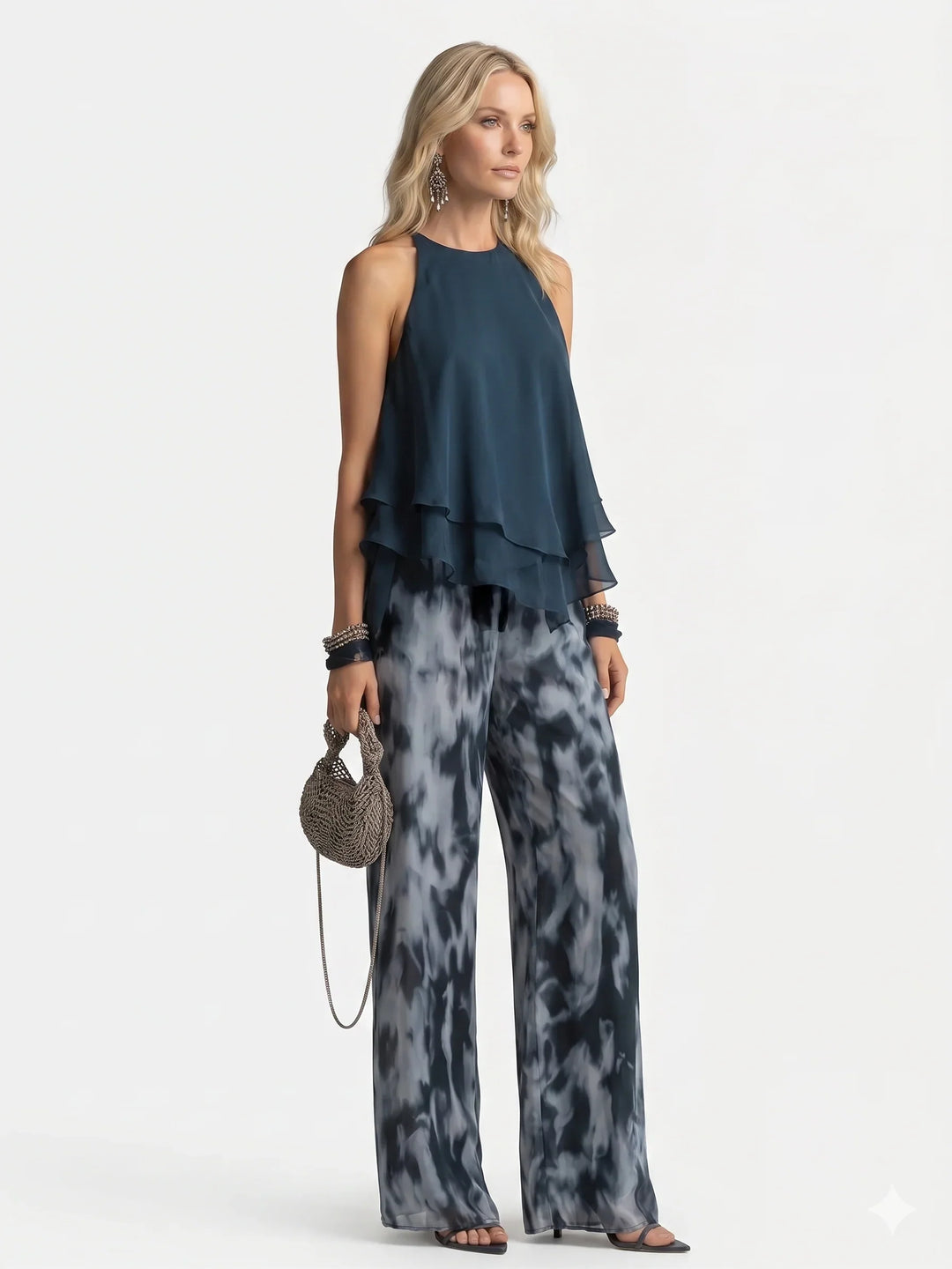 Eleganter zweiteiliger Chiffonanzug
