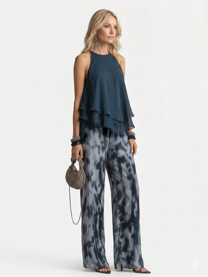 Eleganter zweiteiliger Chiffonanzug
