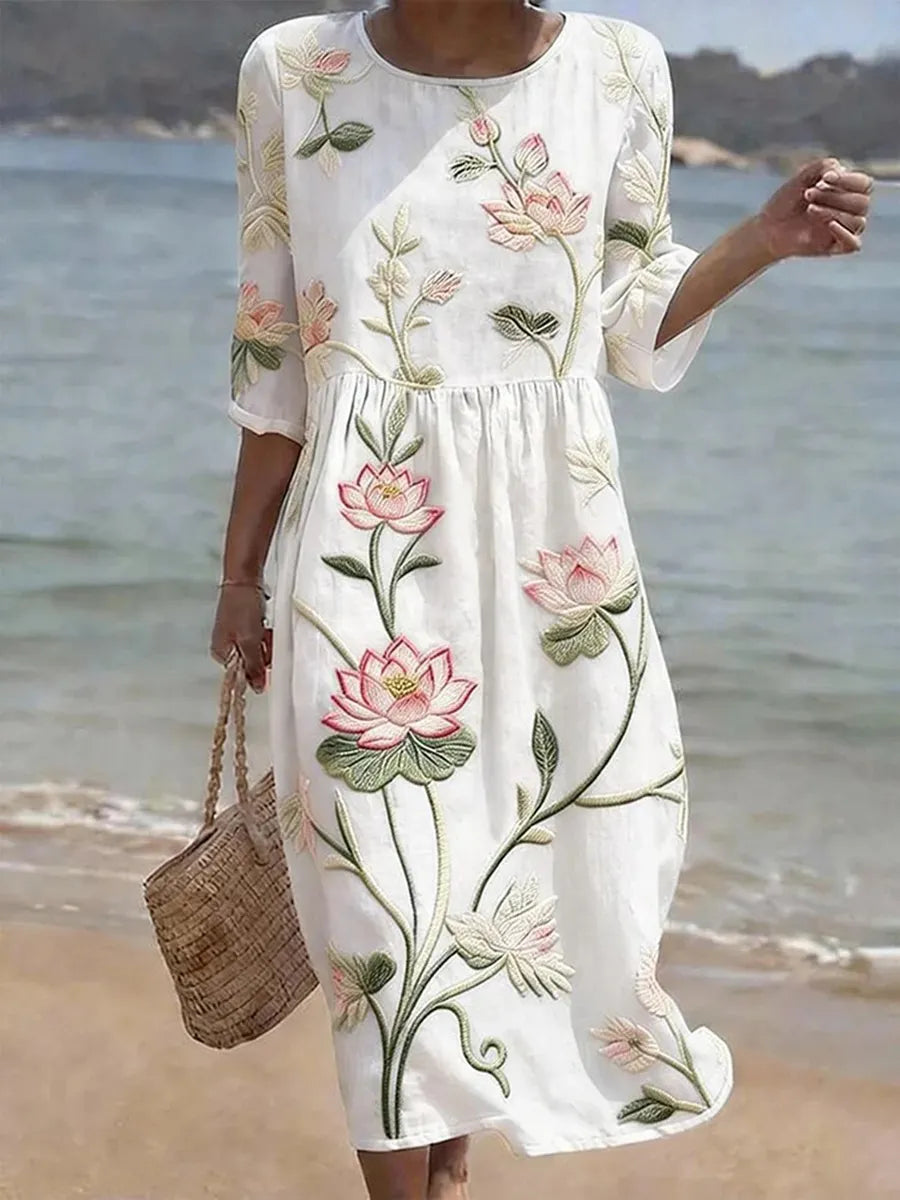Kayla | Pflanzen &amp; Blumen Print Kleid