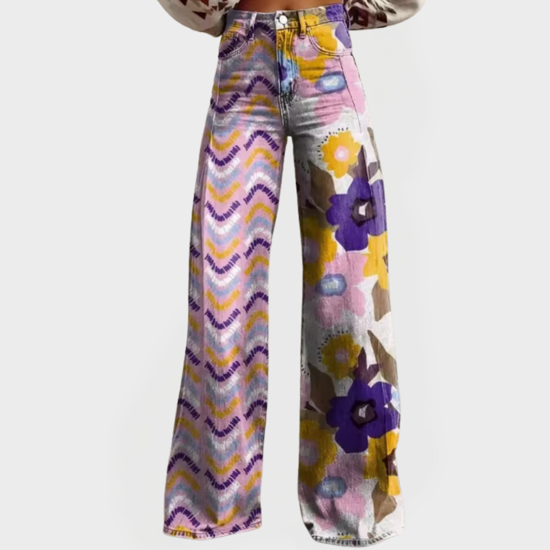 Stylische Hosen mit weiten Beinen und Mustern