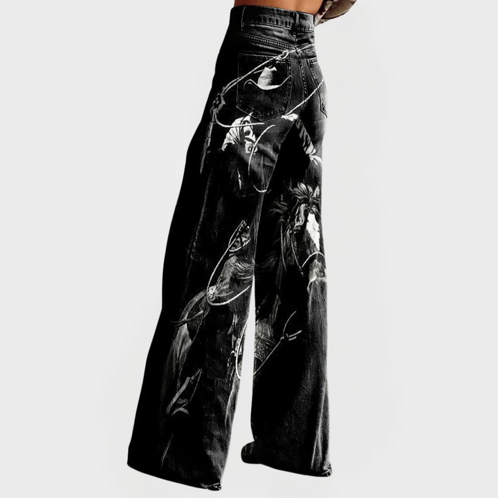 Stylische bequeme Jeans mit Muster