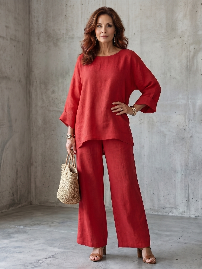Prue | Set aus übergroßer Tunika und Hose mit weitem Bein