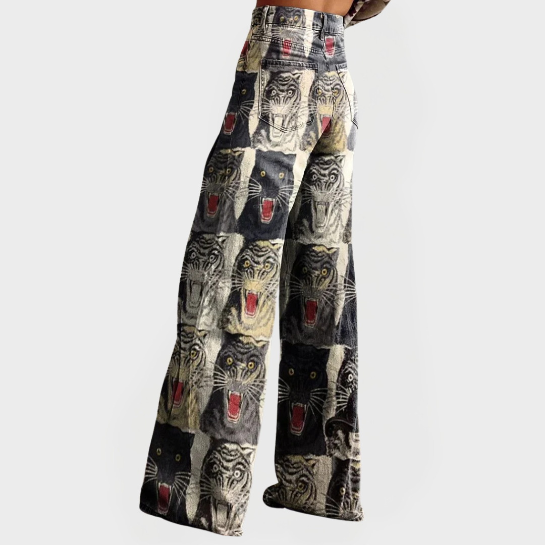 Modische Jeans mit weitem Bein und bequemer Passform