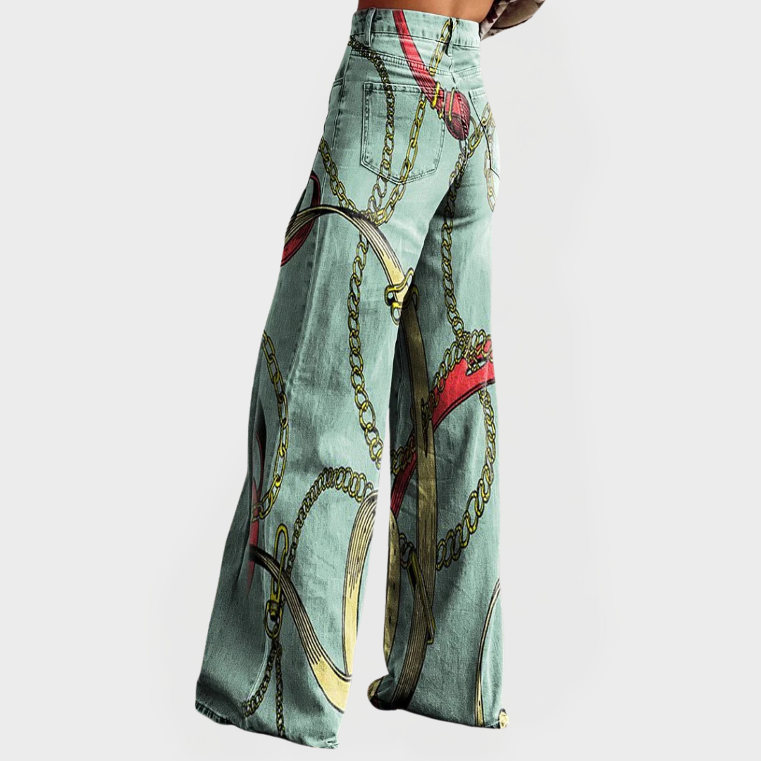 Stylische High-Waisted Jeans mit weiten Beinen