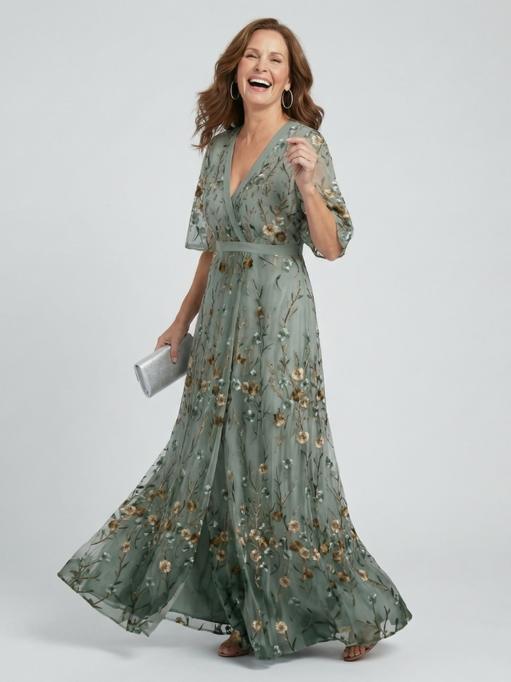 Selora | Halter Bloom Flow Maxikleid