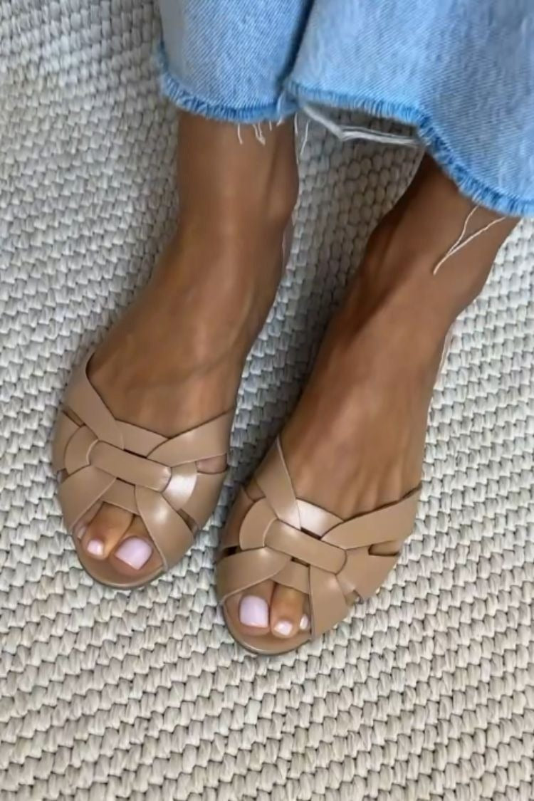 Flache Espadrilles mit offener Spitze