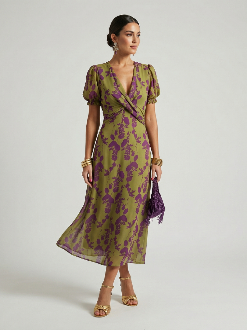 Virel | Entspanntes Midikleid mit Blumenmuster