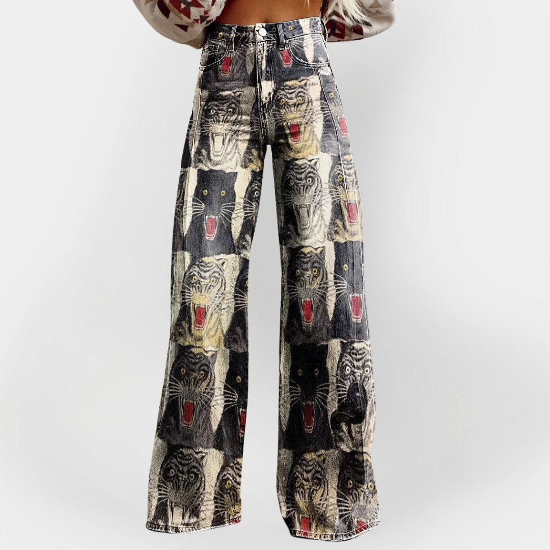 Modische Jeans mit weitem Bein und bequemer Passform