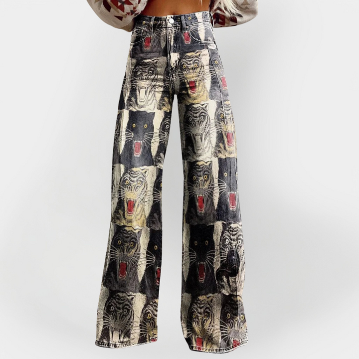 Modische Jeans mit weitem Bein und bequemer Passform