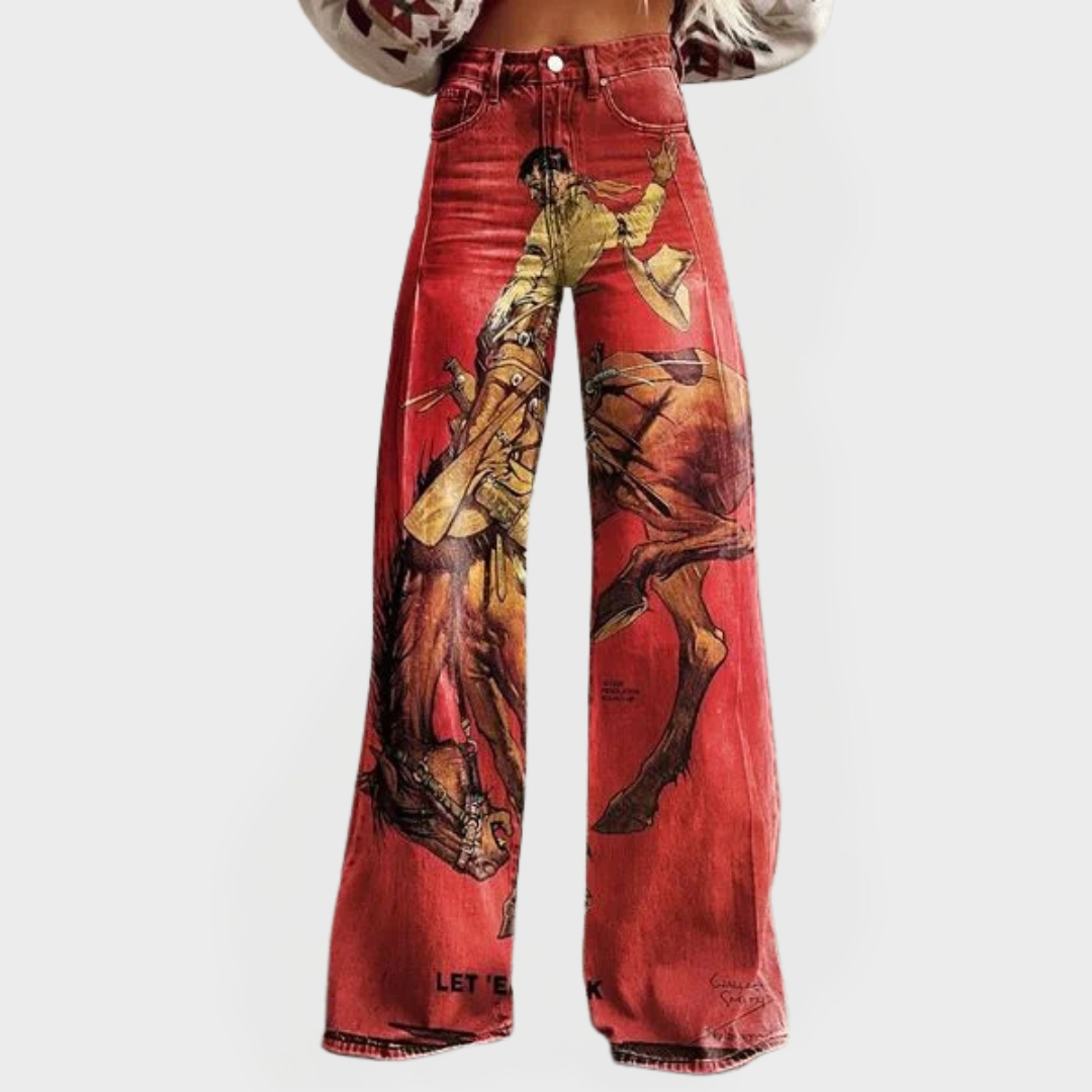 Stylische Alltagsjeans mit weiten Beinen