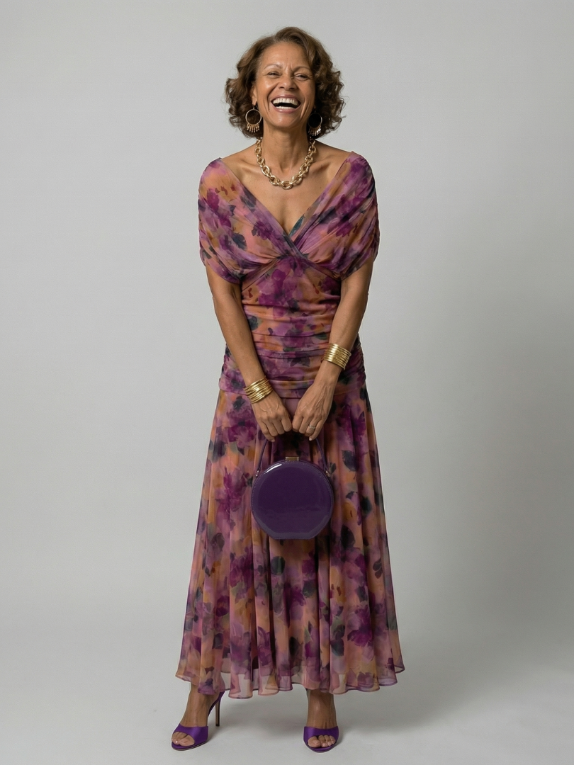 Calen | Off-Shoulder-Midi-Kleider mit fließendem Schnitt