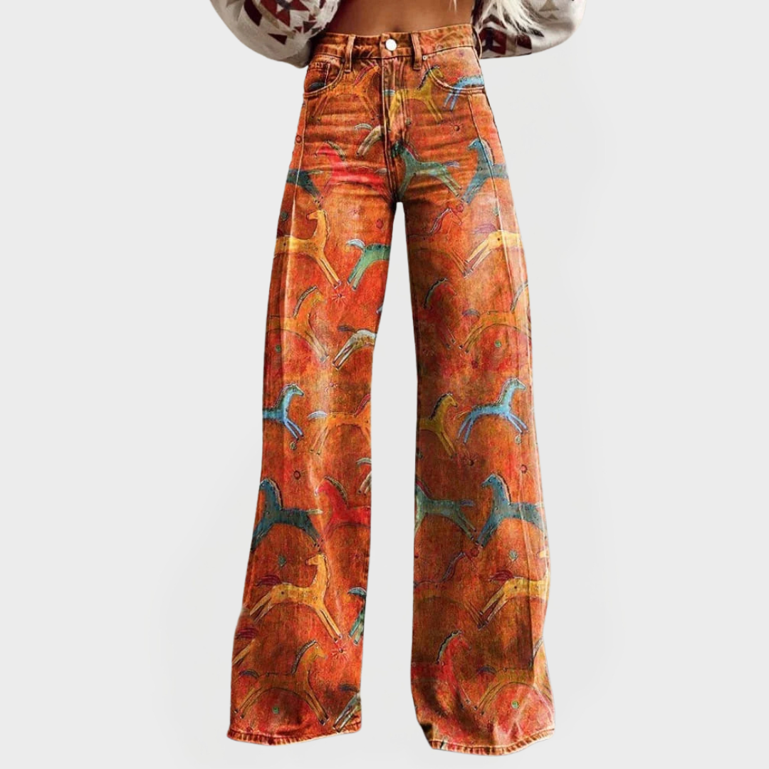 High-Waisted Jeans mit weitem Bein für jeden Tag