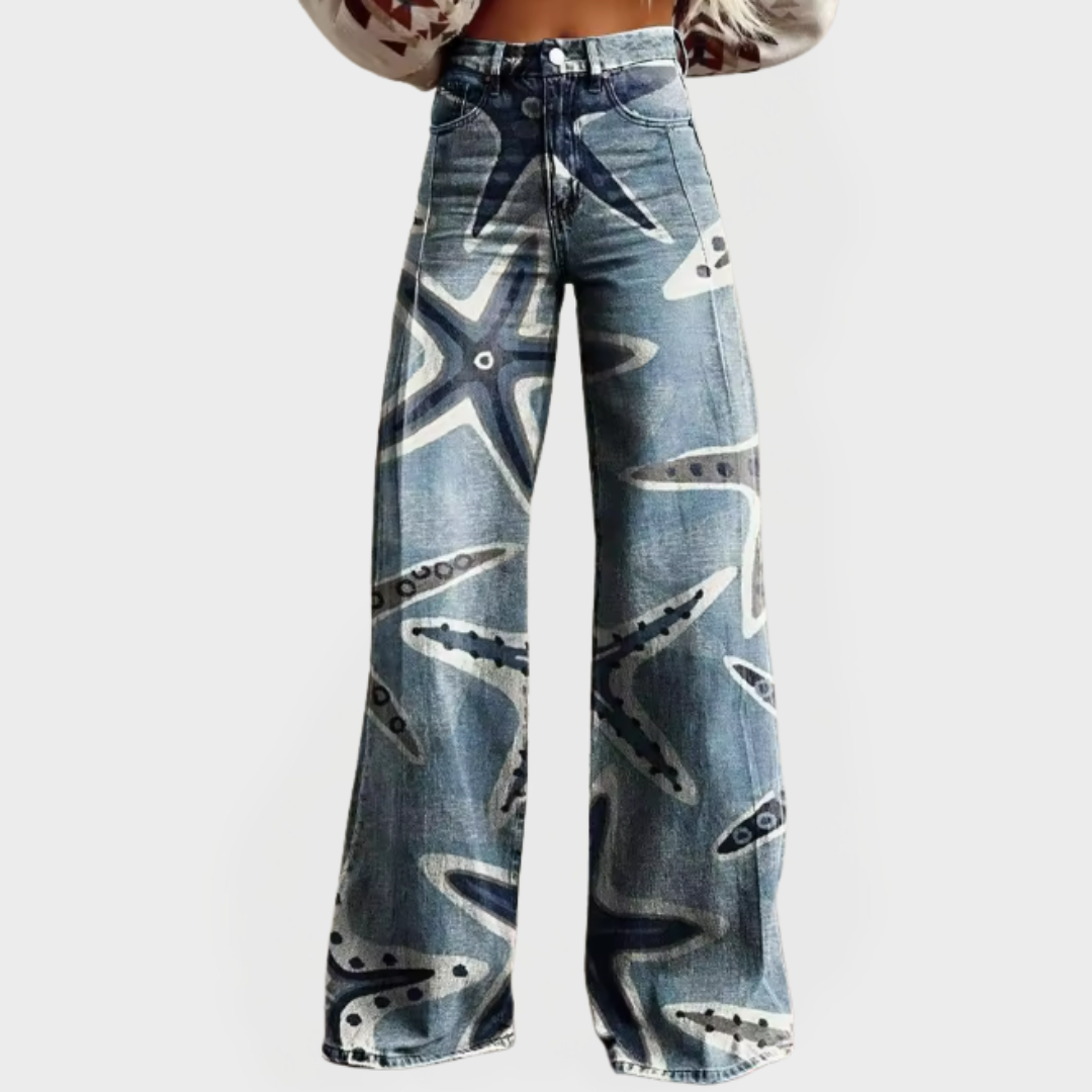Jeans mit kunstvollem Seestern-Design