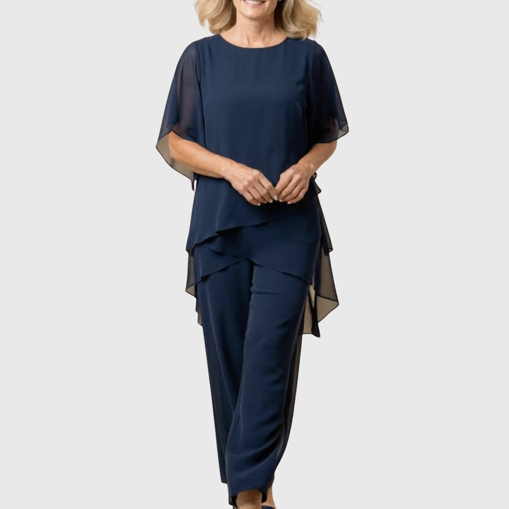 Linda | Set aus drapierten Palazzo-Hosen