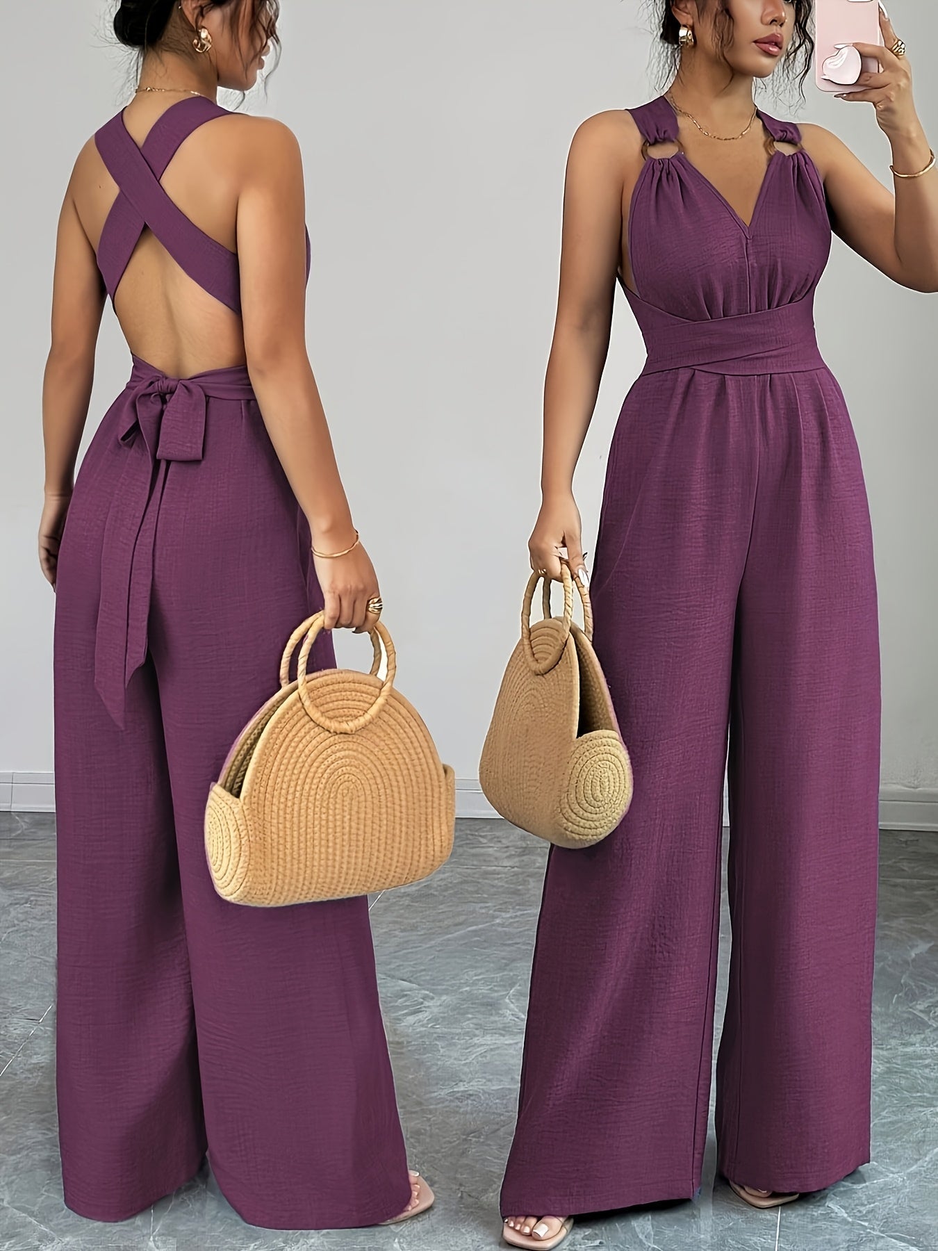 Emily | Eleganter Jumpsuit aus Leinen und Baumwolle