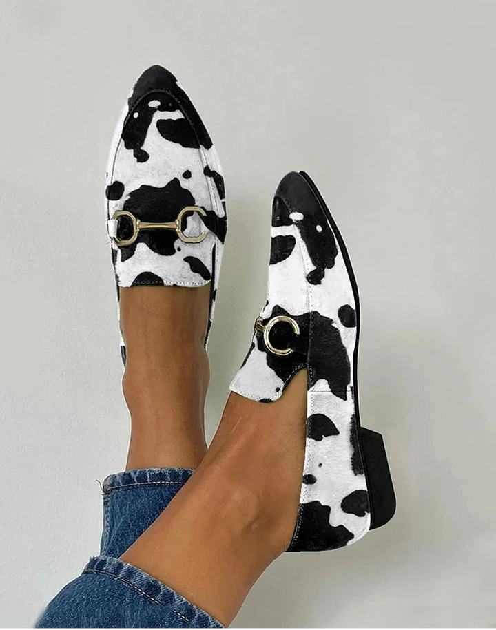 Diana - Bedruckte Slipper mit Schnallendetail