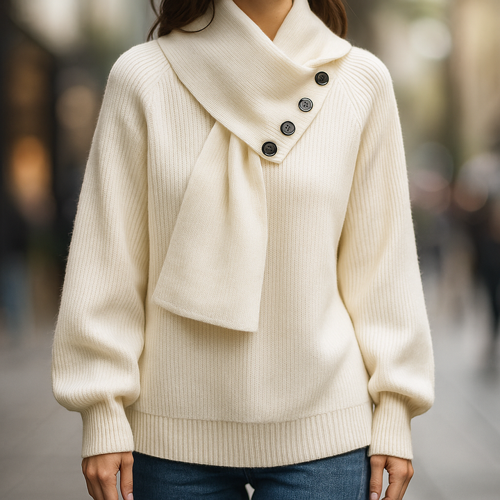 Ariane – Eleganter Strickpullover mit Schal-Kragen