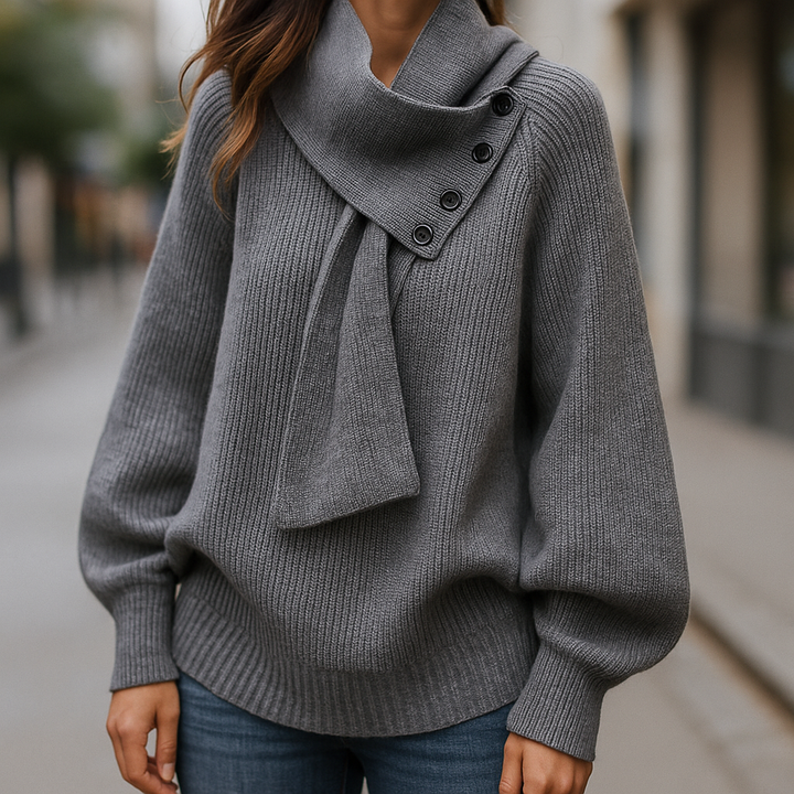 Ariane – Eleganter Strickpullover mit Schal-Kragen