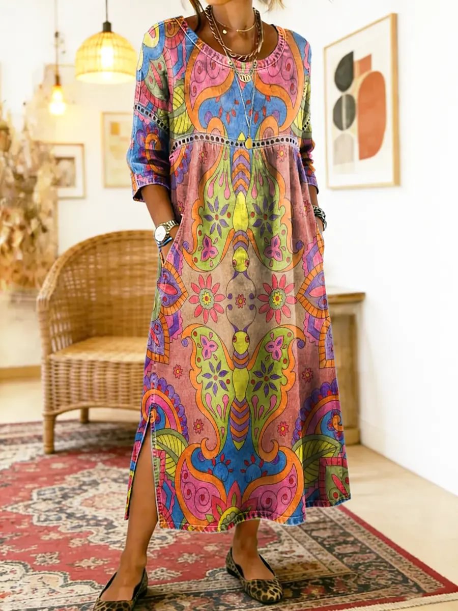 Kleid mit „Incarnation“-Print