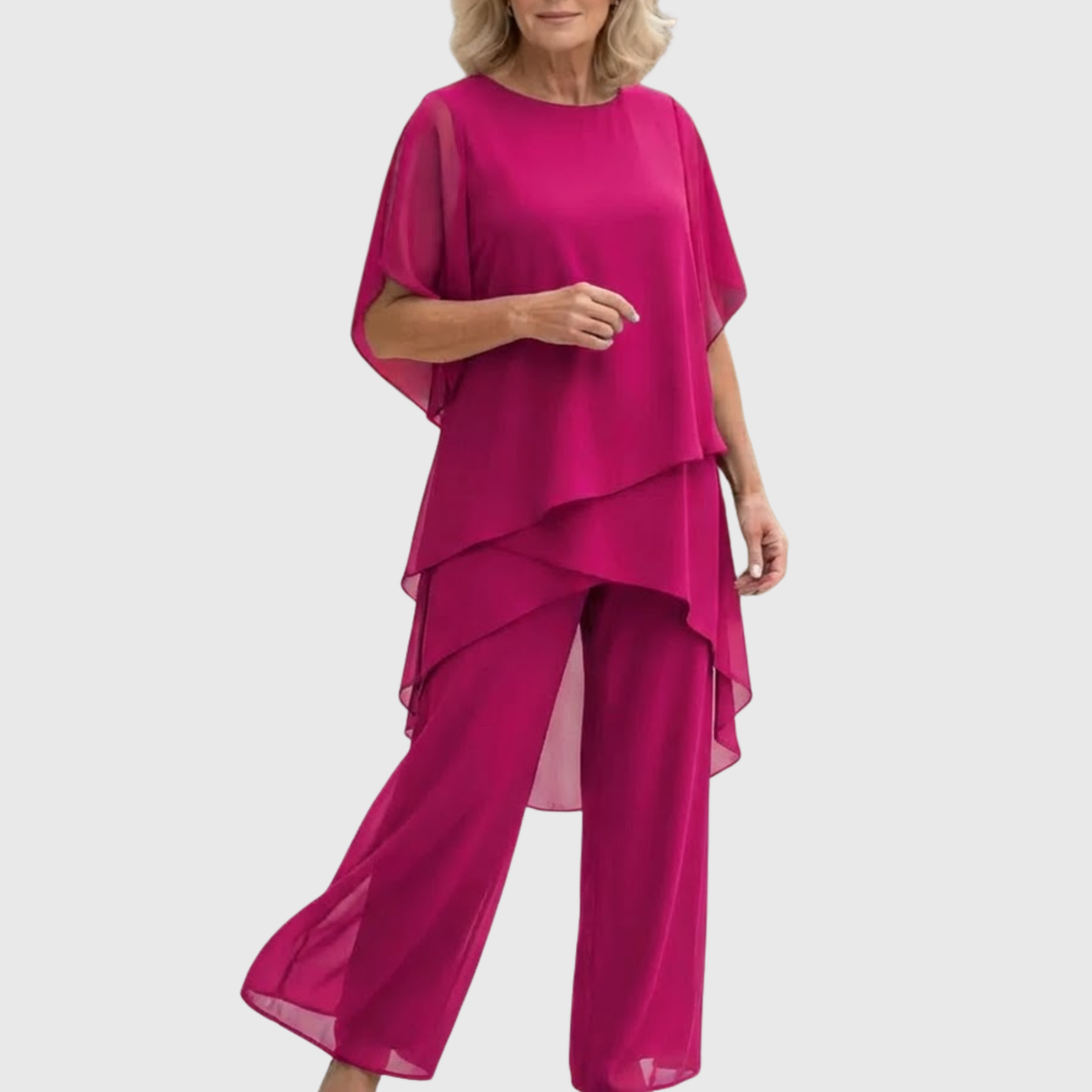 Linda | Set aus drapierten Palazzo-Hosen