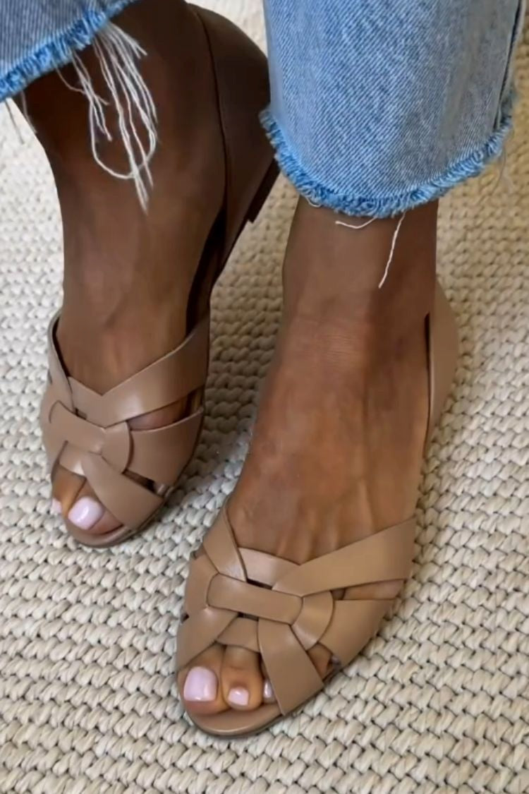 Flache Espadrilles mit offener Spitze