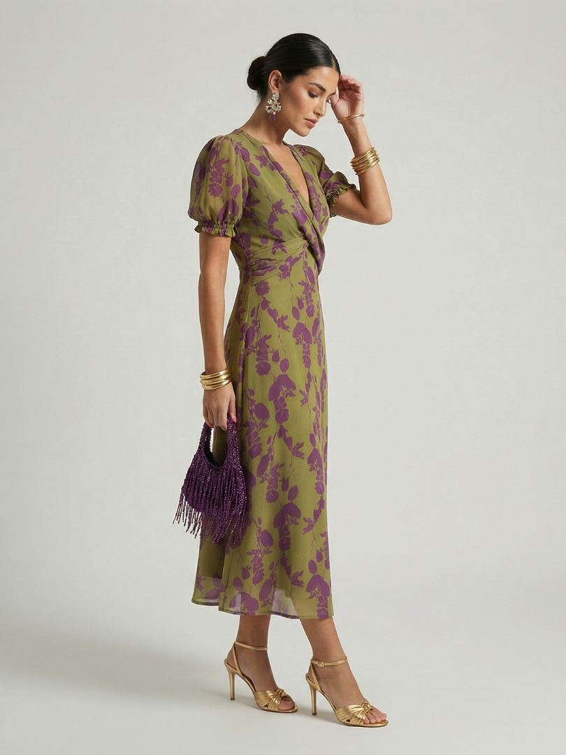 Virel | Entspanntes Midikleid mit Blumenmuster