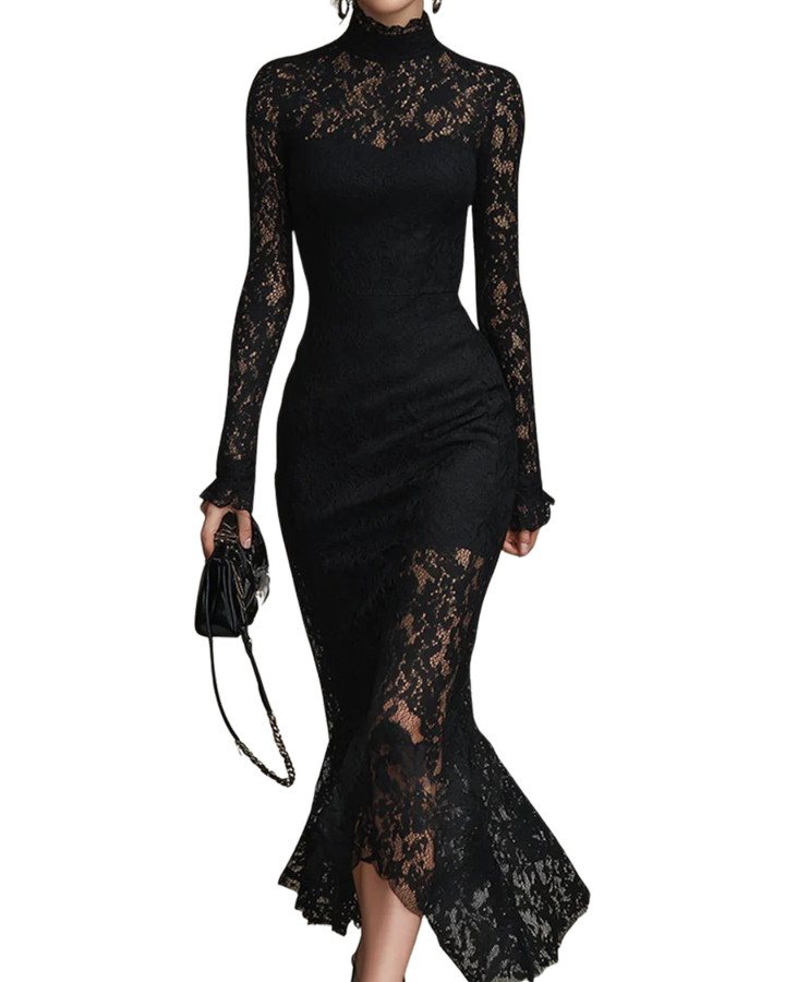 Julia™ | Schwarzes Maxikleid aus Spitze
