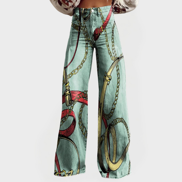 Stylische High-Waisted Jeans mit weiten Beinen